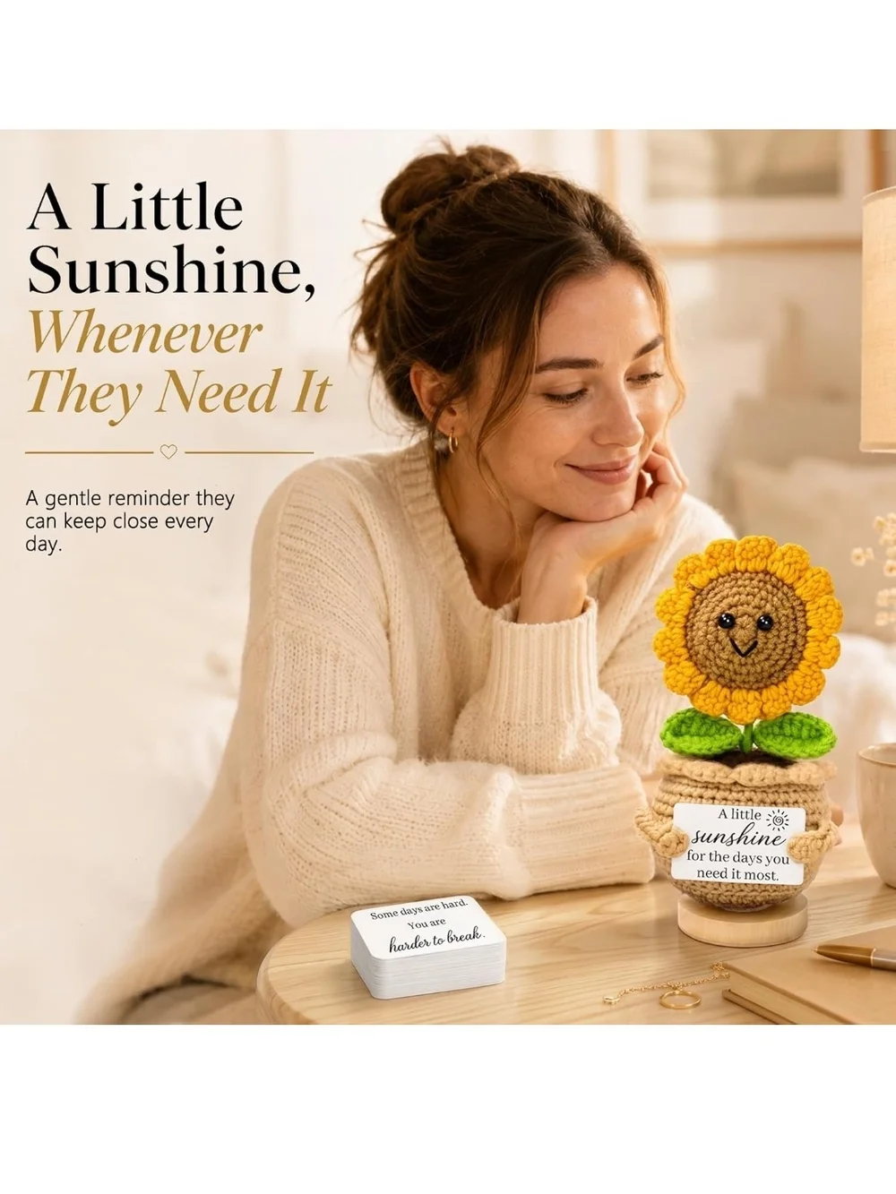 A Little Sunshine Sunflower Crochet Gift With Meaningful Messages